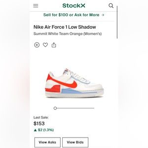 Nike Air Force 1 Low Shadow Summit White Team Orange